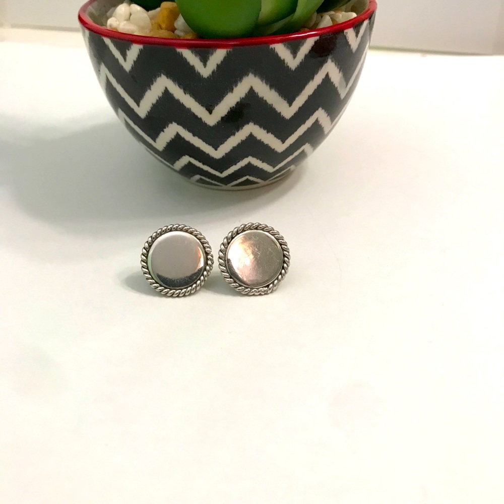 Sterling Silver Round Stud Post Earrings